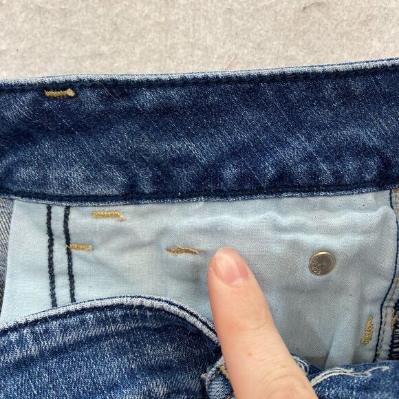 American‎ Eagle Jeans Women's 28 Hipster Flared Leg Blue Denim Distressed Y2K - Picture 8 of 15